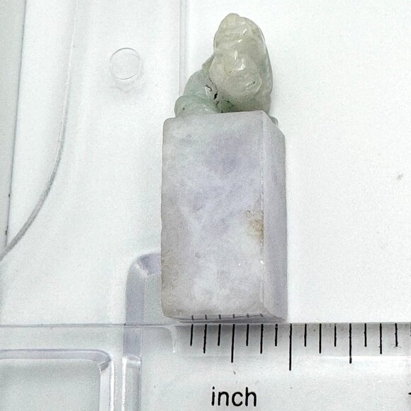 Jade Stone Seal Chop Carving of a Chinese Mythical Beast Foo Dog Vintage #1 - Picture 3 of 8